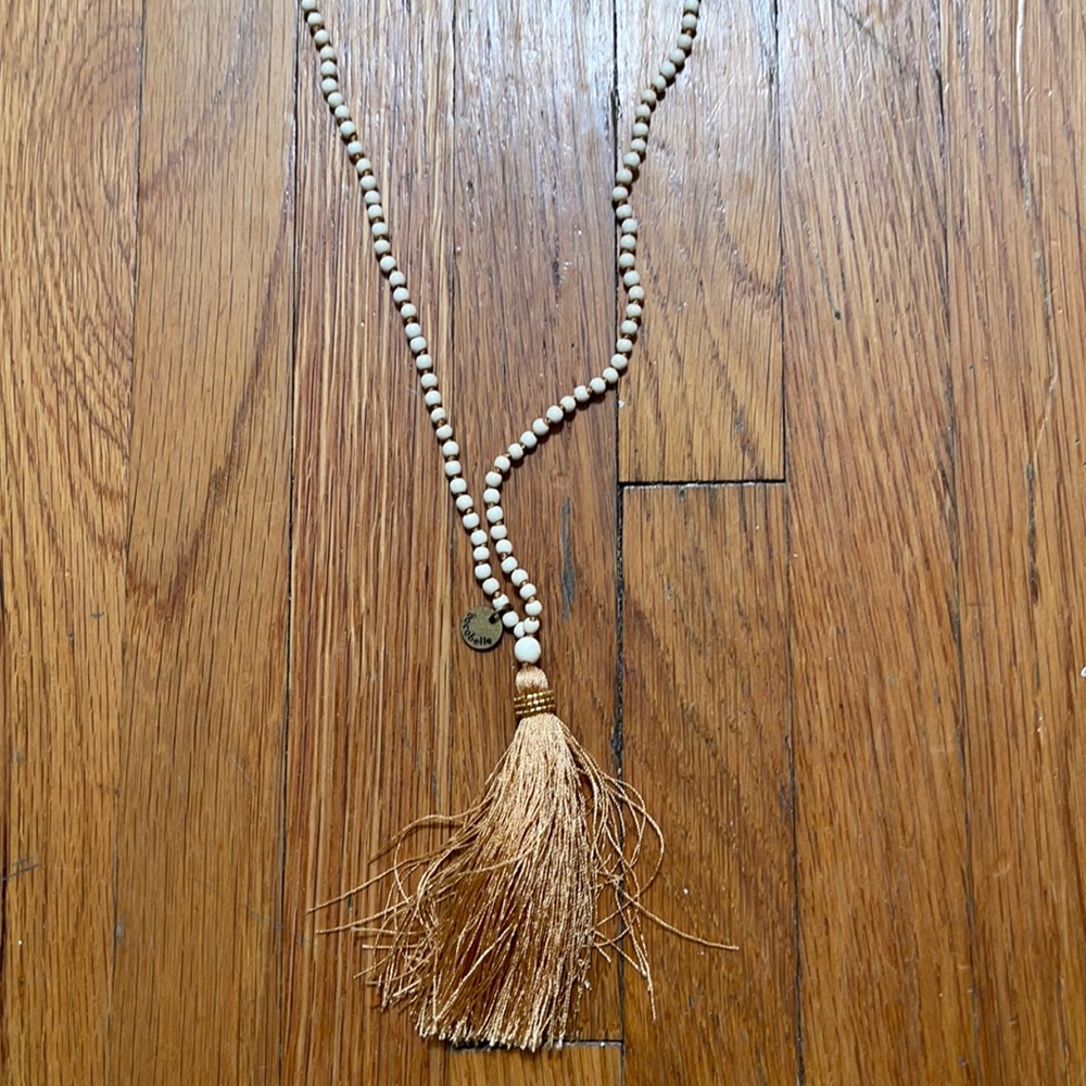 Cocobelle long beaded ivory Necklace